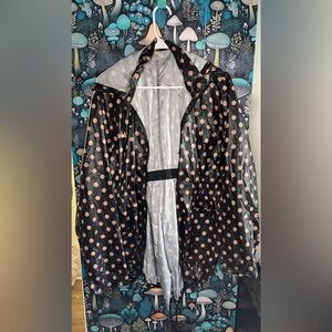 Meavor Essentials Black and Tan Polka Dot Rain Jacket with hood